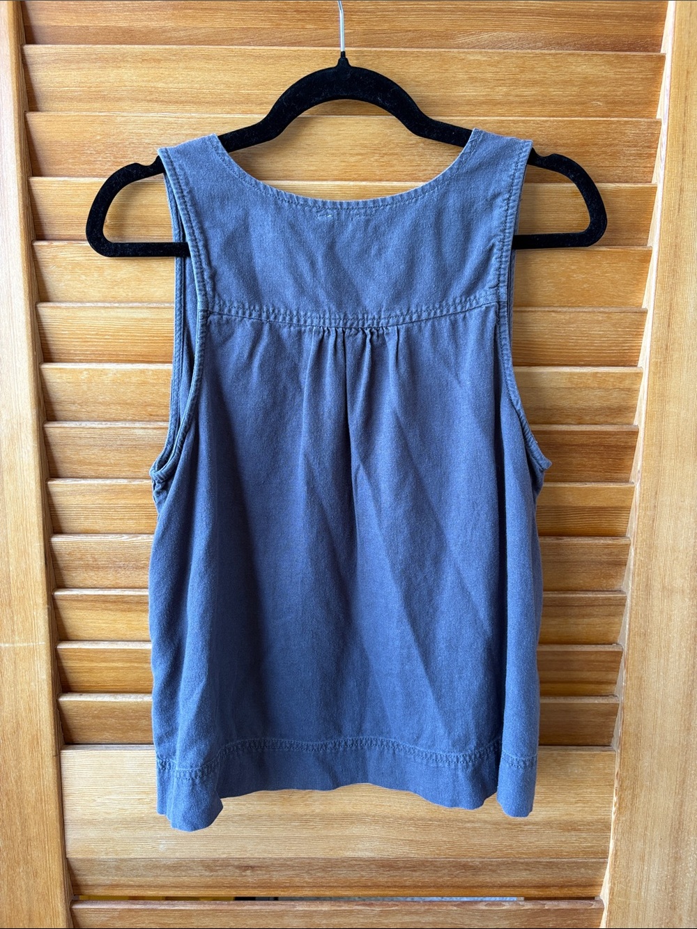 Caslon Womens V-Neck Button-Side Tank Top Black Charcoal gray Summer size Medium - Picture 5 of 5